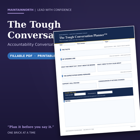 Tough Conversation Planner™ | Accountability Conversation Prep | Fillable PDF